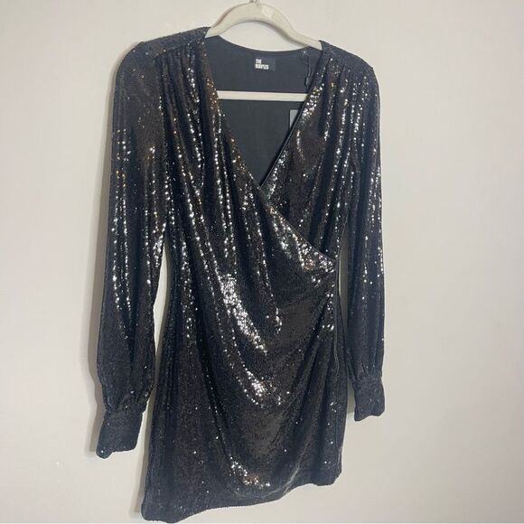 $315 The Kooples SHORT BLACK SEQUIN DRESS NWT - Picture 11 of 14